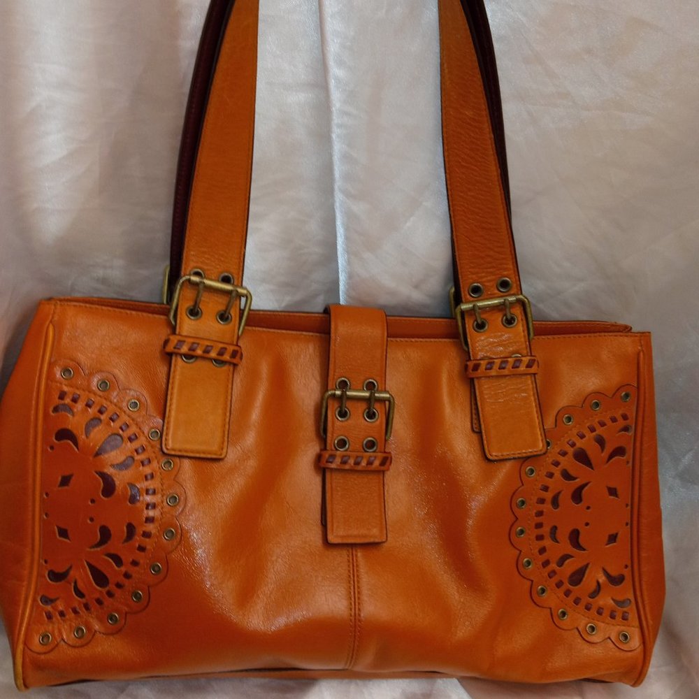 * HYPE, Hippie Purse!  Flower Power!  Western Handbag Leather Large